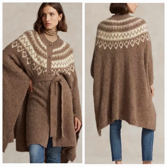 Polo Ralph Lauren Fair Isle Alpaca / Wool-Blend Cape Poncho - Wmns size XS/SMALL